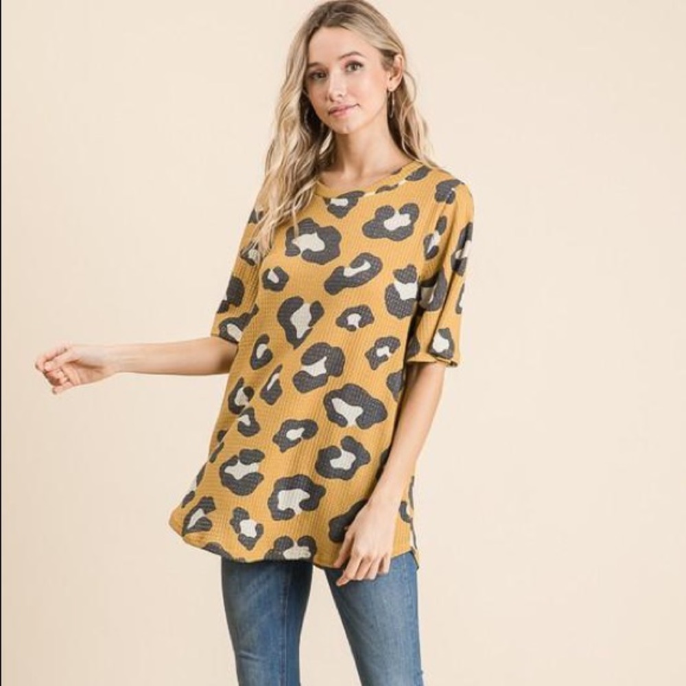 Leopard waffle top